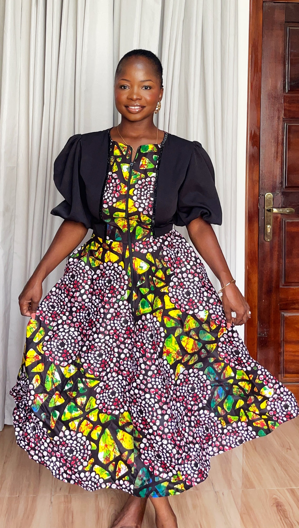 Akiti midi flare dress