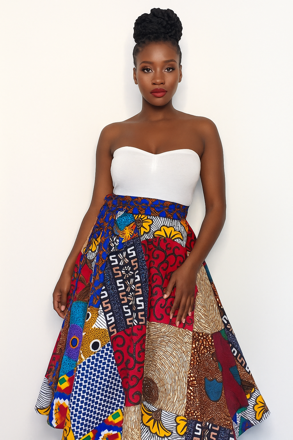 Ankara Patch Wrap Skirt