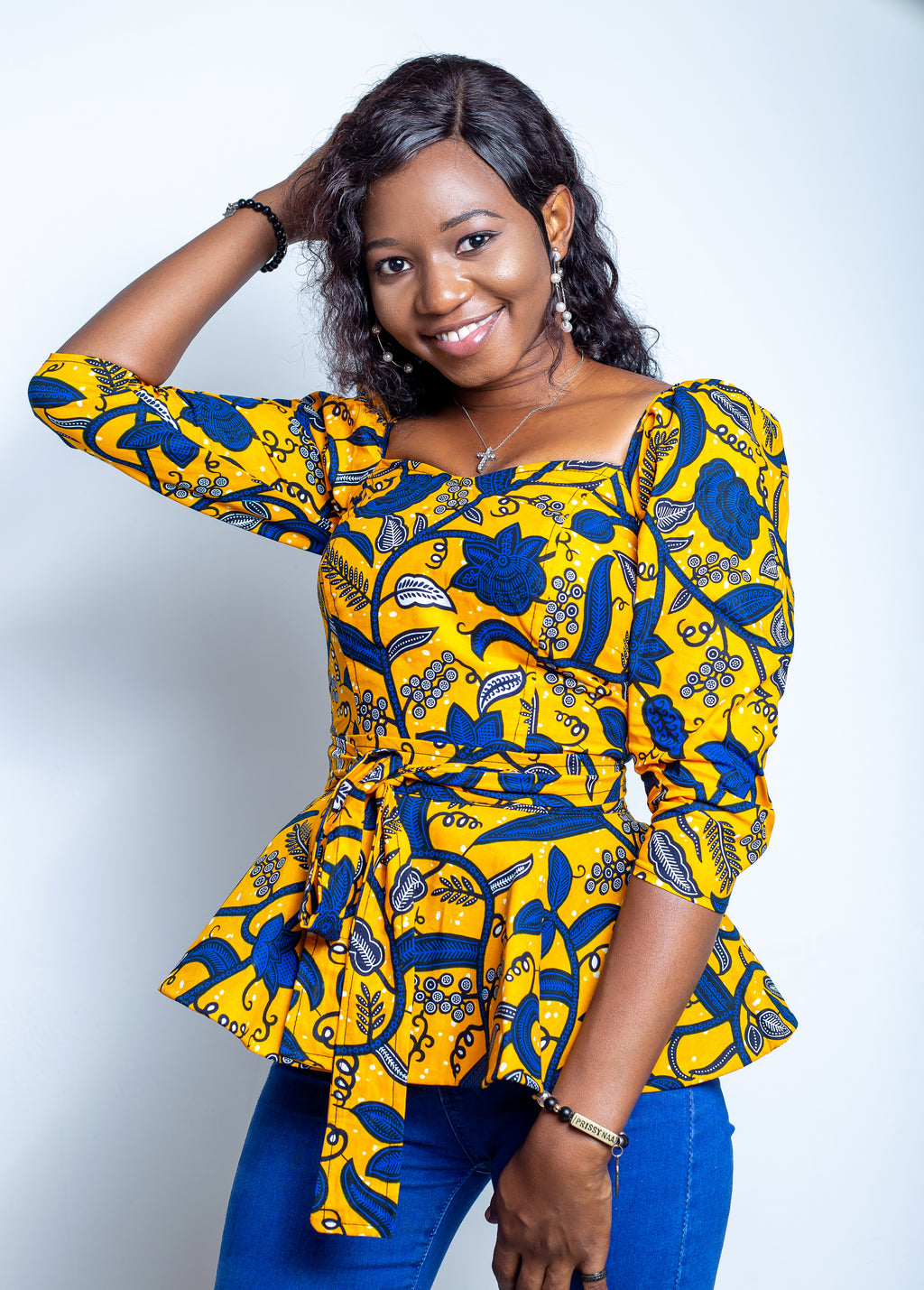 DORIS CROP TOP WITH DETACHABLE PEPLUM BELT