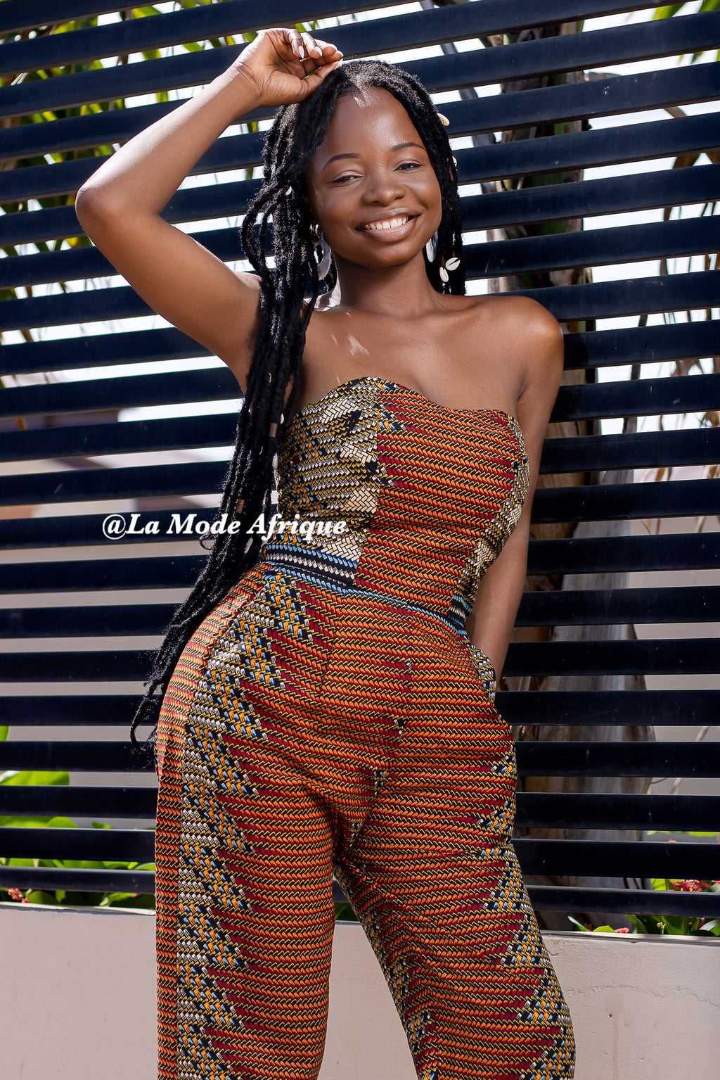 Ankara jumpsuit- BROWN
